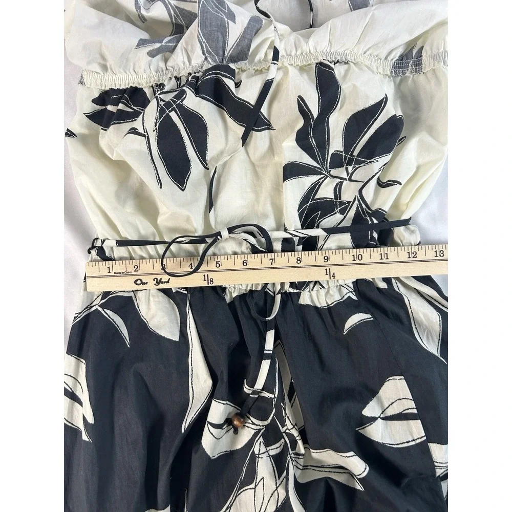 Stitch & Feather Side Slit Strapless Maxi Dress Sz M Black/Beige Resort Cocktail - Picture 9 of 10